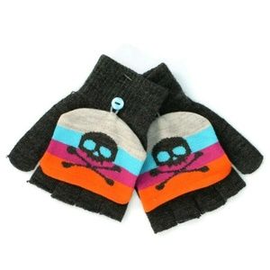 Convertible Mittens Fingerless Gloves Girls Womens